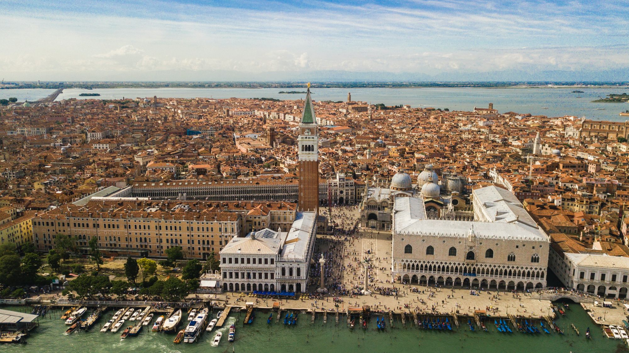 In the pic: aerial view of San Marco (Photo by Dmitry Artamonov - Pexels)