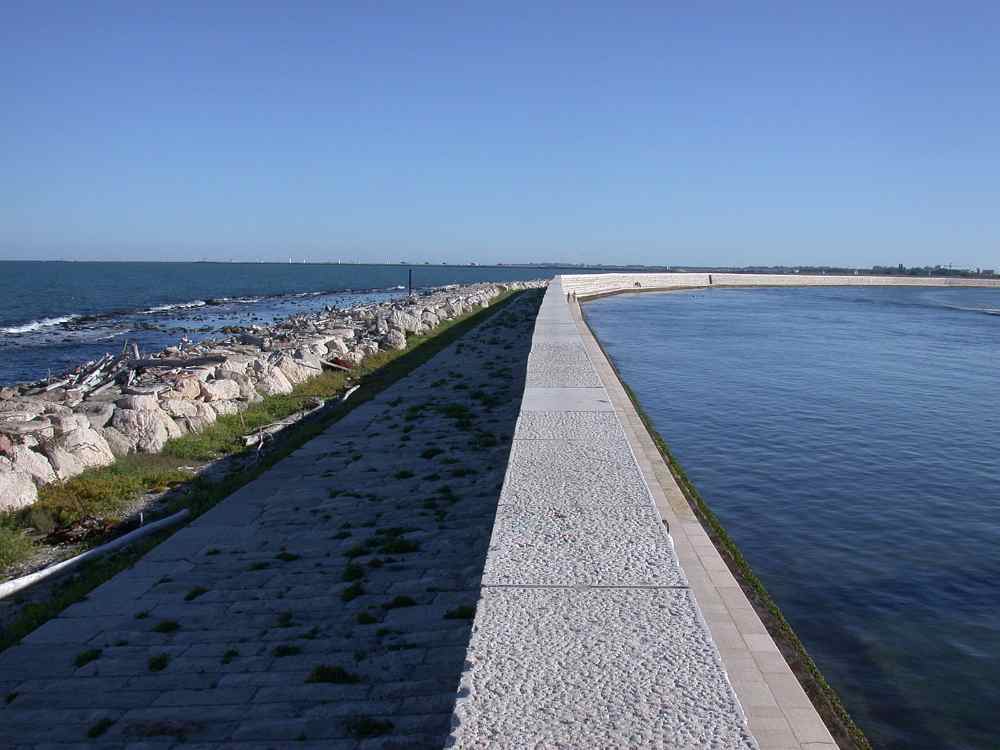 lido di venezia in venice lagoon murazzi beach