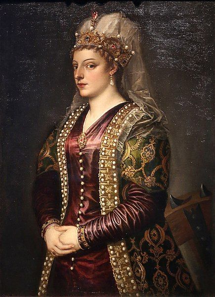 queen of cyprus - black silken cloak veneto region