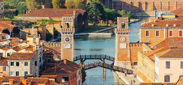 shipyard of the serenissima - https://www.pexels.com/photo/brown-concrete-buildings-and-bridge-1462935/